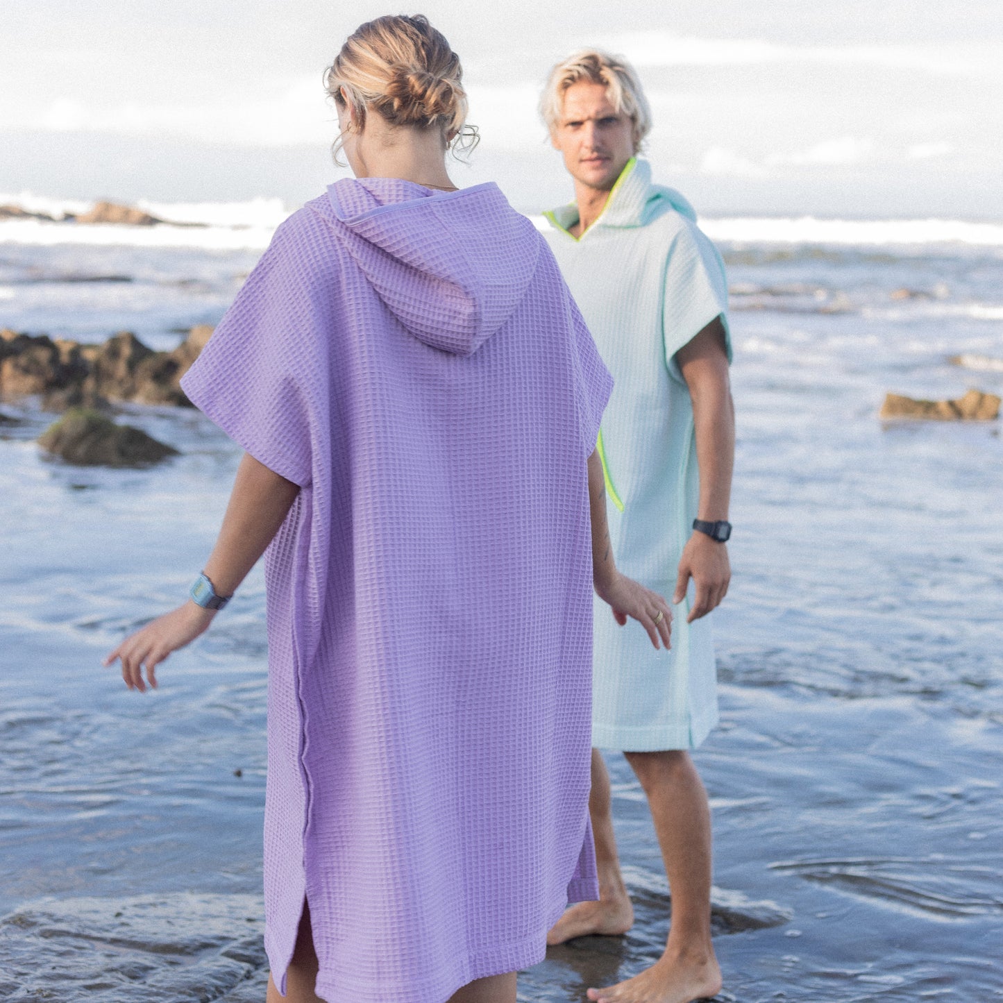 Handtuch Poncho Lila