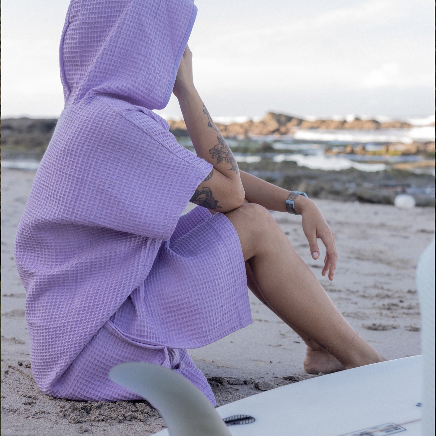 Handtuch Poncho Lila