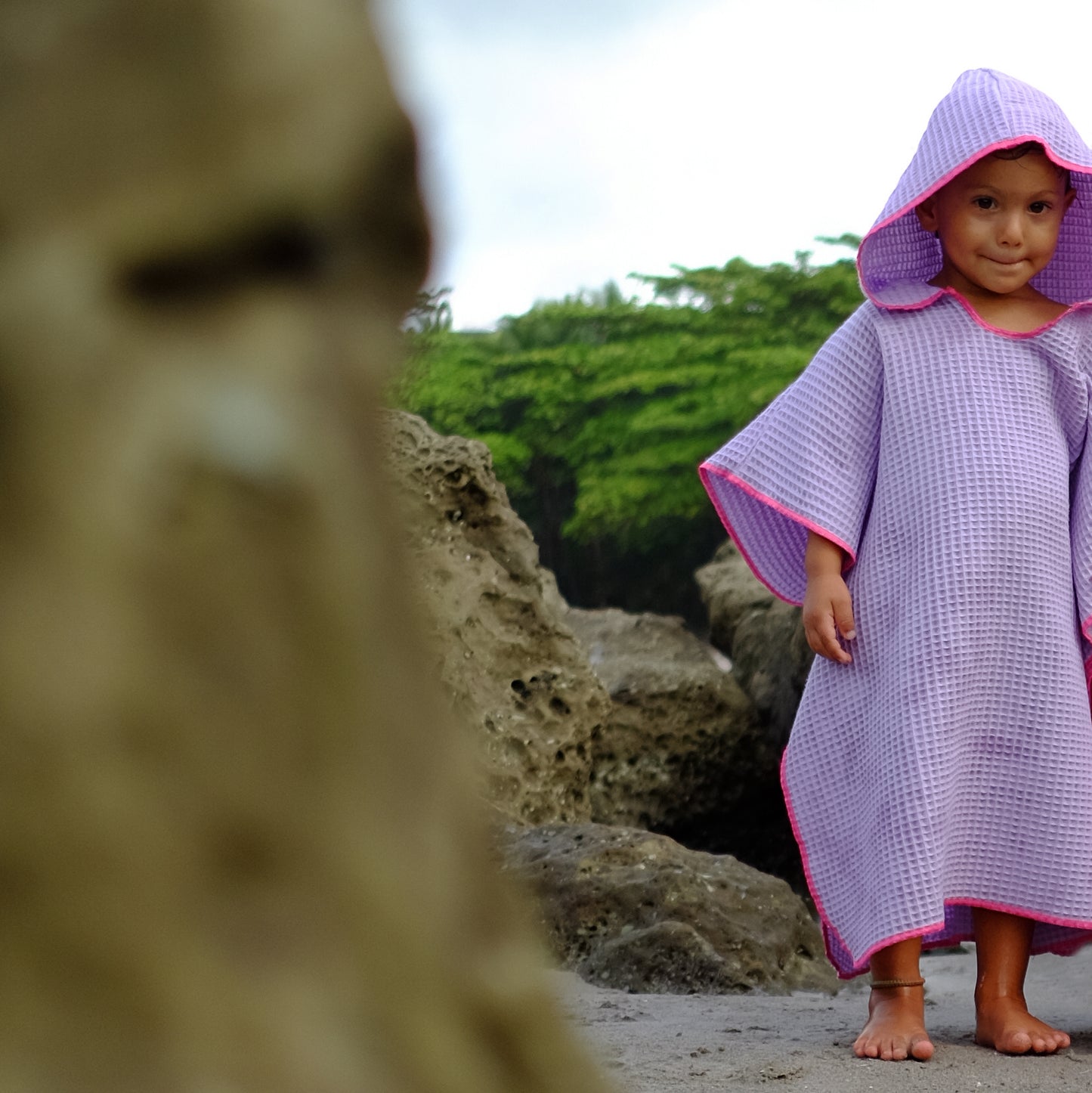 Kinderponcho Baden Lila