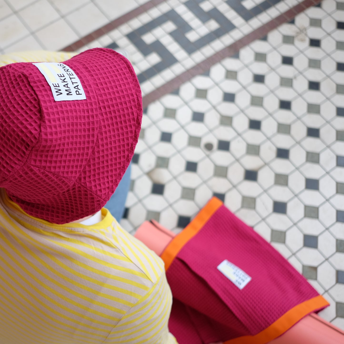unisex Waffel piquet surf hut slow fashion handmade in Germany berry bucket hat baumwolle fischerhut sommer hut