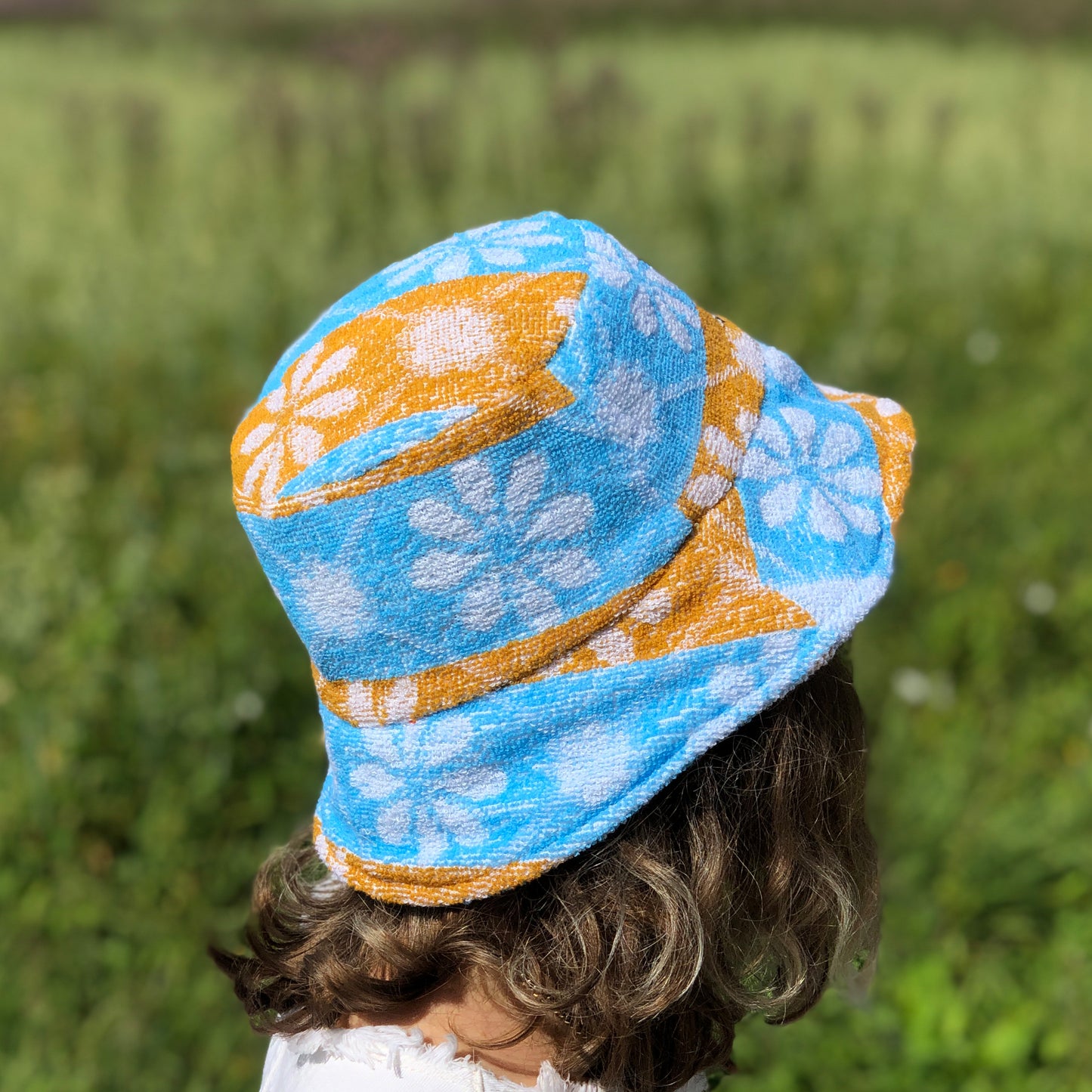 Towel Bucket Hat Blue/Ochre